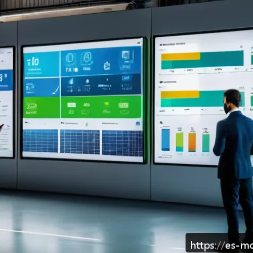 넷제로 전환 과정에서의 데이터 분석 - A modern industrial facility in Spain equipped with multiple IoT sensors visibly attached to machine...