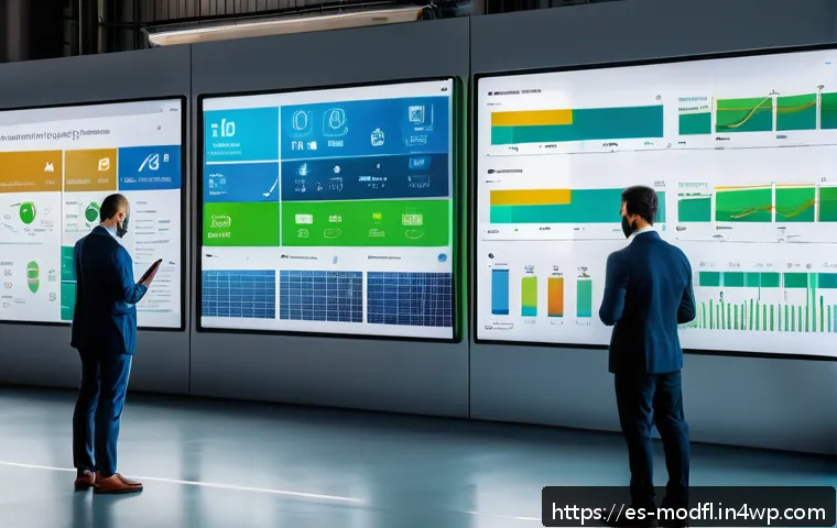 넷제로 전환 과정에서의 데이터 분석 - A modern industrial facility in Spain equipped with multiple IoT sensors visibly attached to machine...